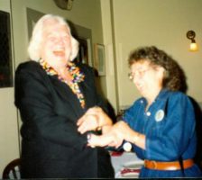 Mary Jane Smith and long time staffer, Jean Cavallo, share a laugh